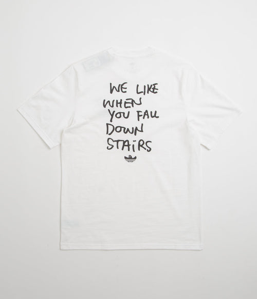 Adidas Shmoofoil Stairs T-Shirt in White and Black