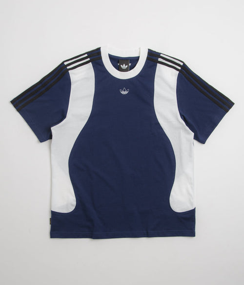 Adidas Tyshawn T-Shirt in Dark Blue and White