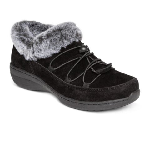 Aetrex Chrissy Slip On (Women) - Black Leather Dress-Casual - Slip On - The Heel Shoe Fitters