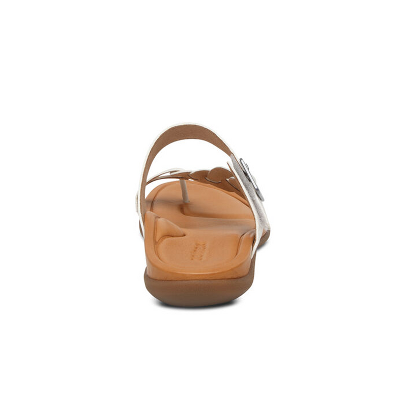 Aetrex Selena Sandal (Women) - White Sandal - Thong - The Heel Shoe Fitters