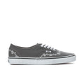Men's dark gray canvas sneakers with white floral side print and white laces