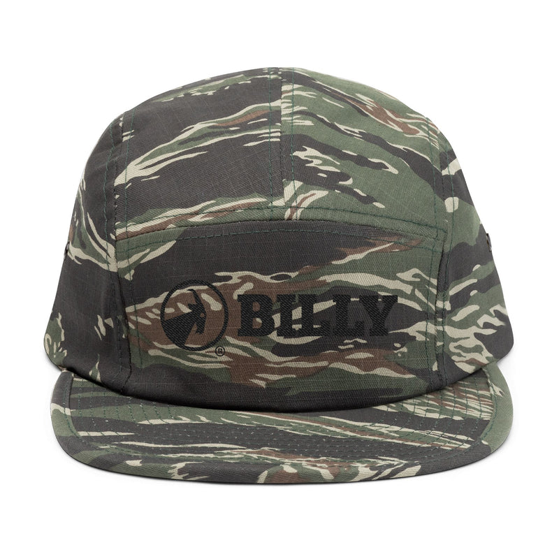 BILLY 5 Panel Cap (Black Horizontal Logo - Embroidery) — AVAILABLE IN 6 COLORS