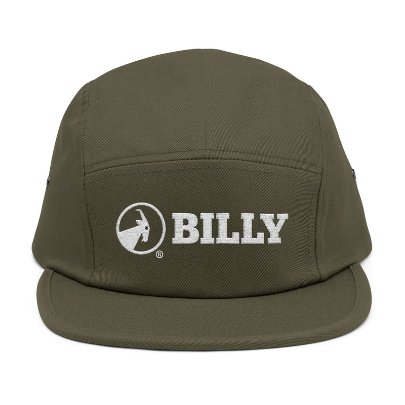 BILLY 5 Panel Cap (White Horizontal Logo - Embroidery) — AVAILABLE IN 6 COLORS