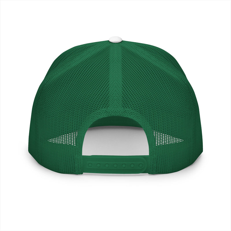 BILLY 5 Panel Flat Bill Trucker Cap (Black Goat - Embroidery) — AVAILABLE IN 10 COLORS