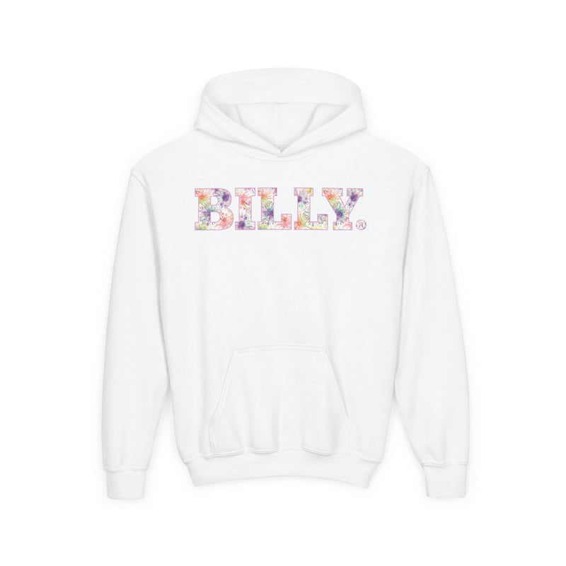 BILLY Core Youth Heavy Blend Hooded Sweatshirt (Floral) - AVAILABLE IN 4 COLORS