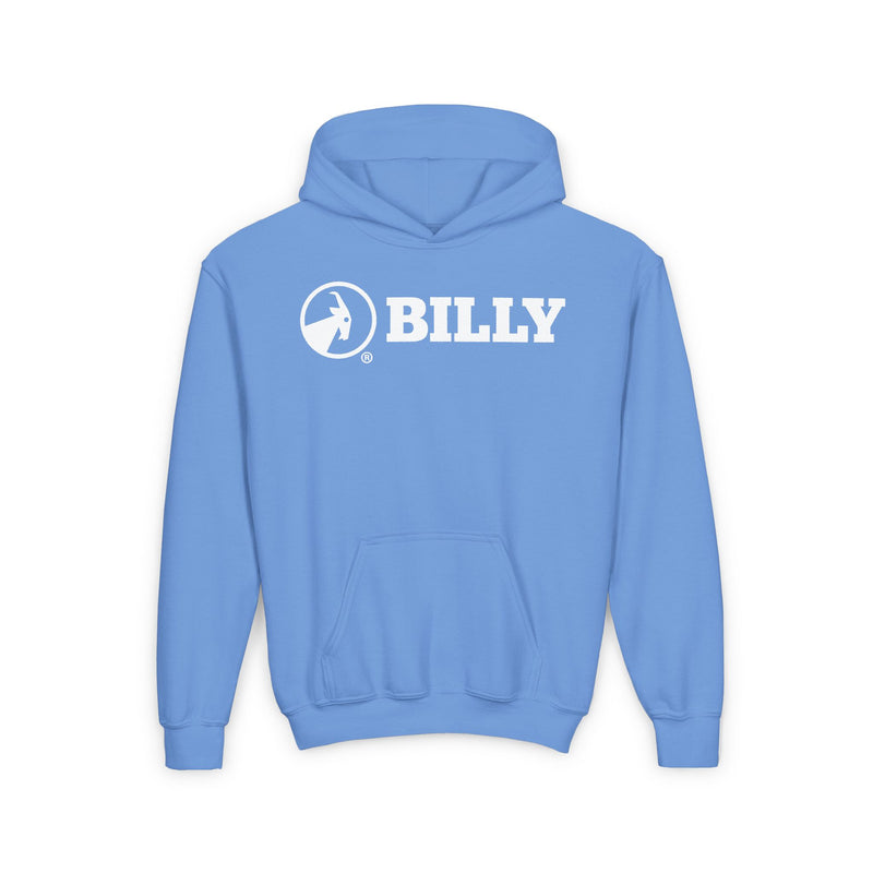 BILLY Core Youth Heavy Blend Hooded Sweatshirt (White Horizontal Logo) — AVAILABLE IN 4 COLORS