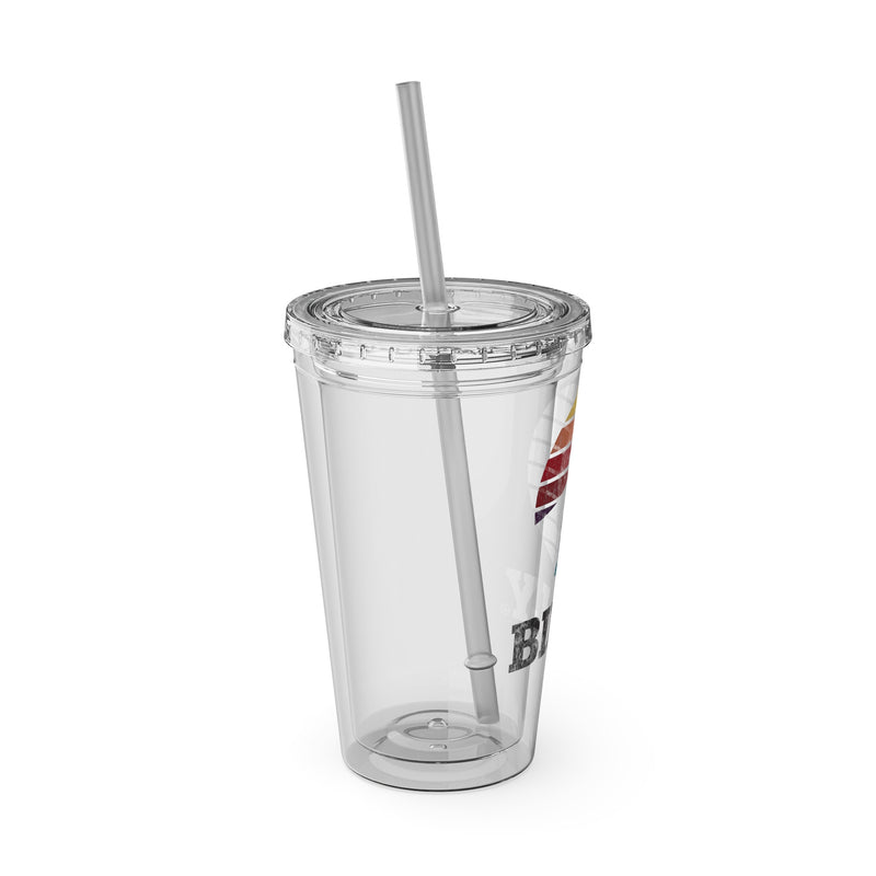 BILLY Sunsplash Tumbler with Straw, 16oz (Vintage Logo)