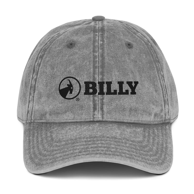 BILLY Vintage Cap (Black Horizontal Logo - Embroidery) — AVAILABLE IN 2 COLORS