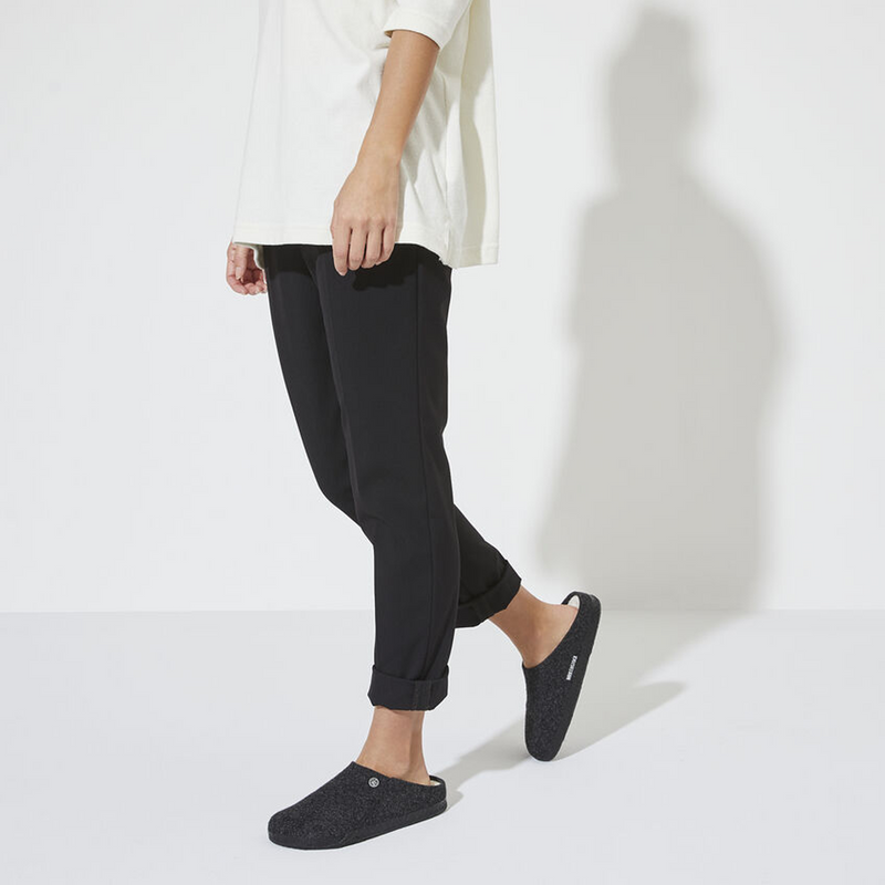 Birkenstock Zermatt Slipper (Unisex) - Anthracite Wool/Natural Shearling Dress-Casual - Slipper - The Heel Shoe Fitters