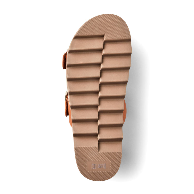 Cougar Nifty Slide Sandal (Women) - Cognac Sandal - Slide - The Heel Shoe Fitters