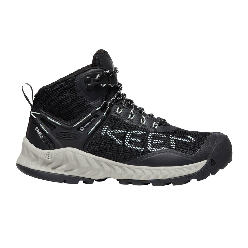 Keen NXIS EVO Mid Waterproof Hiking Shoe (Women) - Black/Blue Glass Boots - Hiking - Mid - The Heel Shoe Fitters