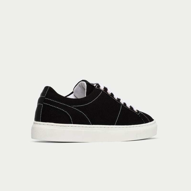 Luna black trainer shoe back/side view