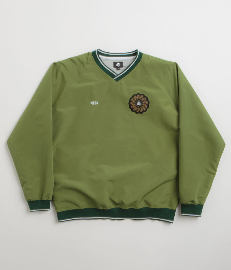 Magenta Tres Tech V Neck Sweatshirt in Forest Green