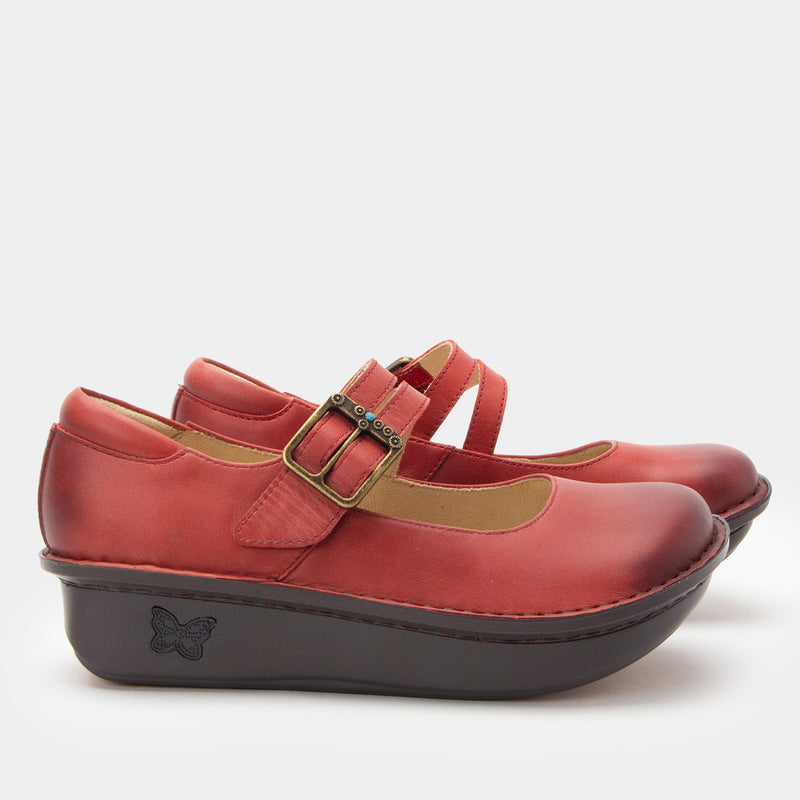 Paloma Crimson mary-jane style shoe on our Classic rocker outsole.