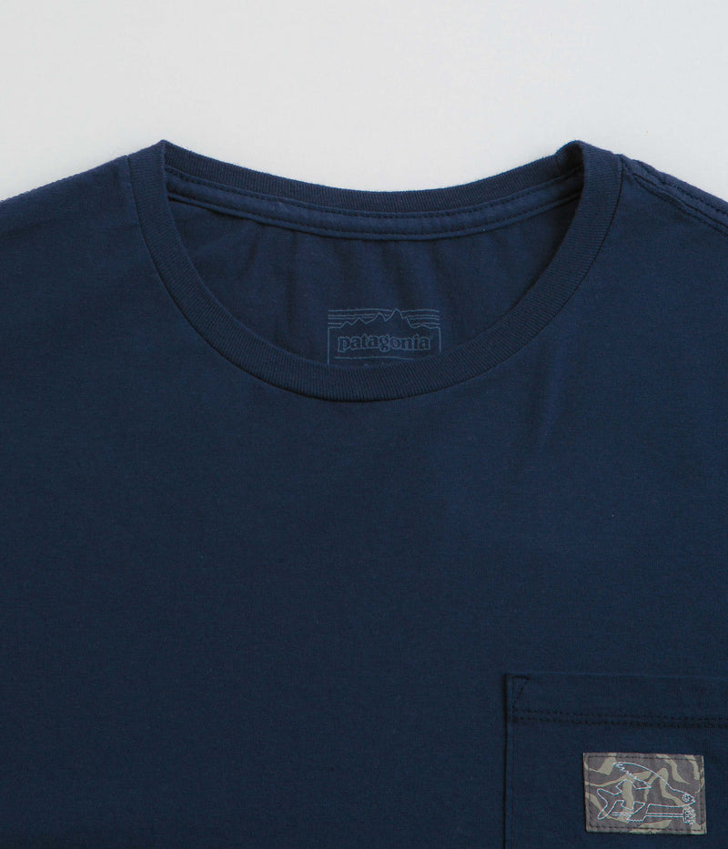 Patagonia Flying Fish Tides Organic Pocket T-Shirt in New Navy