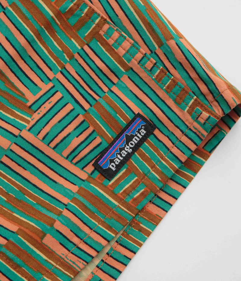 Patagonia Funhoggers Shorts in Quilty Fitz: Heartleaf Green