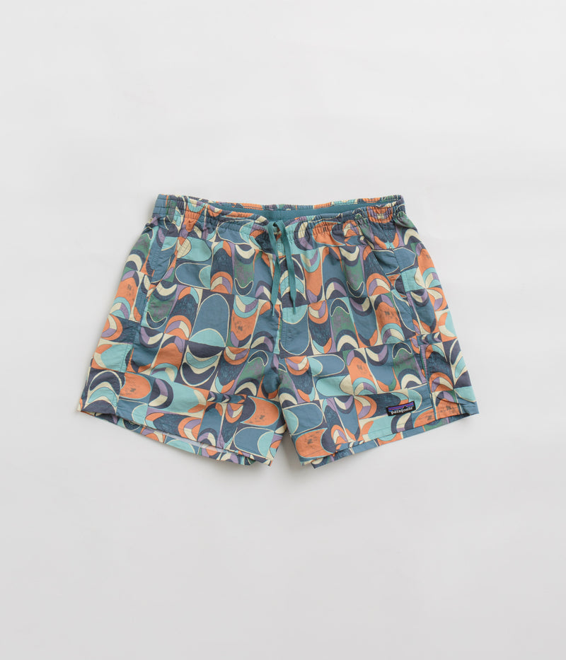 Patagonia Womens Baggies 5" Shorts in Swallowtail Geo: Still Blue