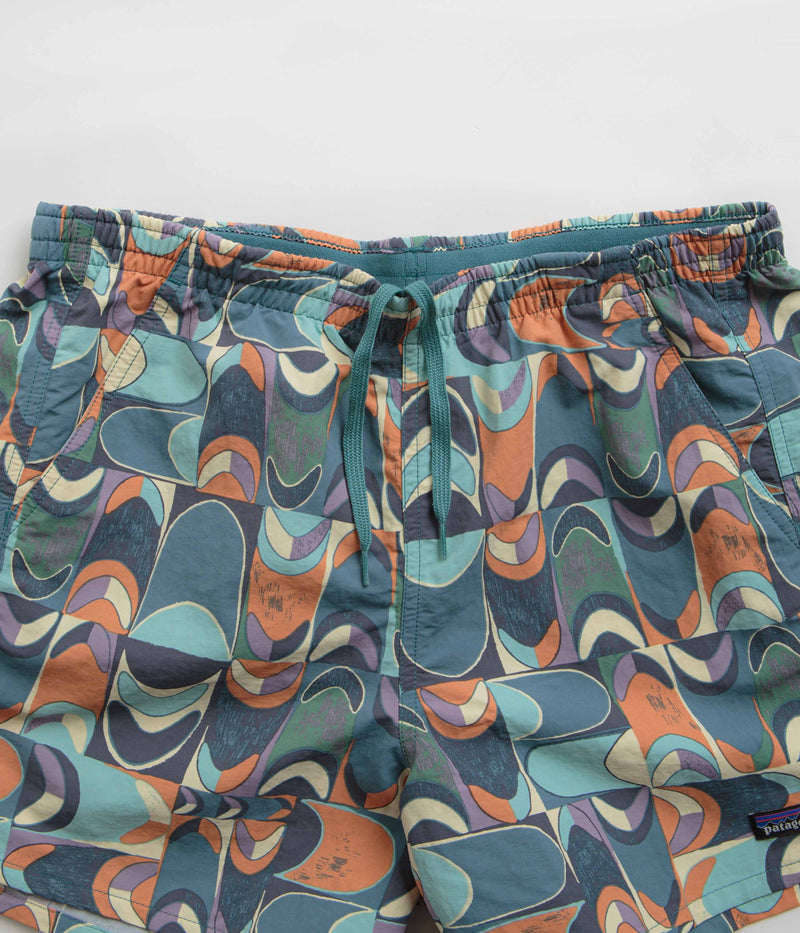Patagonia Womens Baggies 5" Shorts in Swallowtail Geo: Still Blue