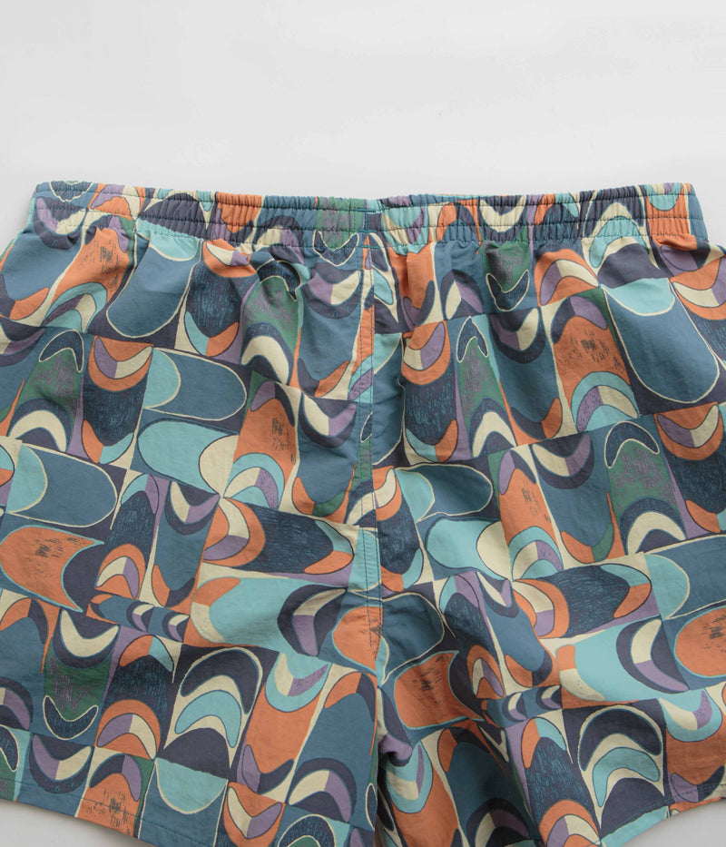 Patagonia Womens Baggies 5" Shorts in Swallowtail Geo: Still Blue