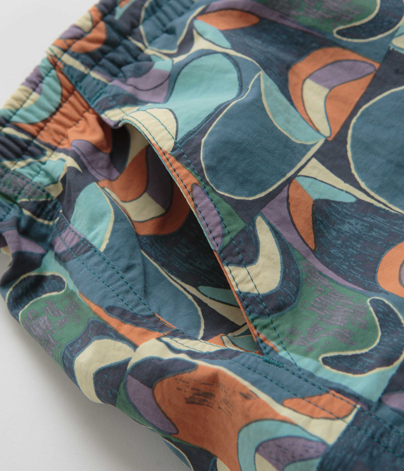Patagonia Womens Baggies 5" Shorts in Swallowtail Geo: Still Blue