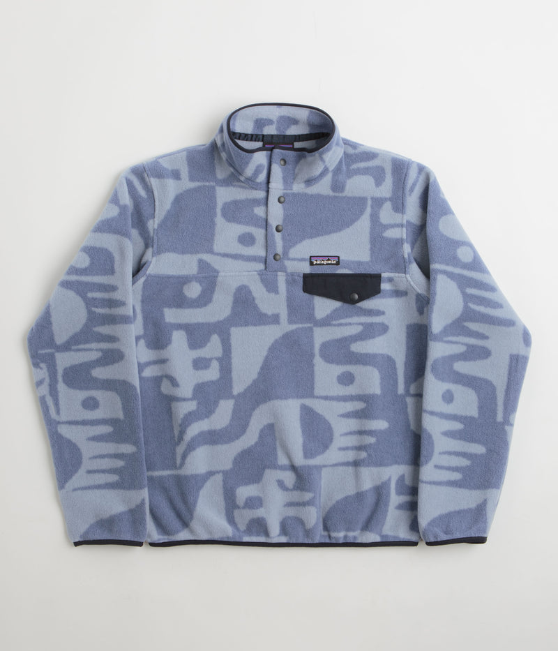 Patagonia Womens Lightweight Synchilla Snap-T Fleece in Mother Tree: Barnacle Blue