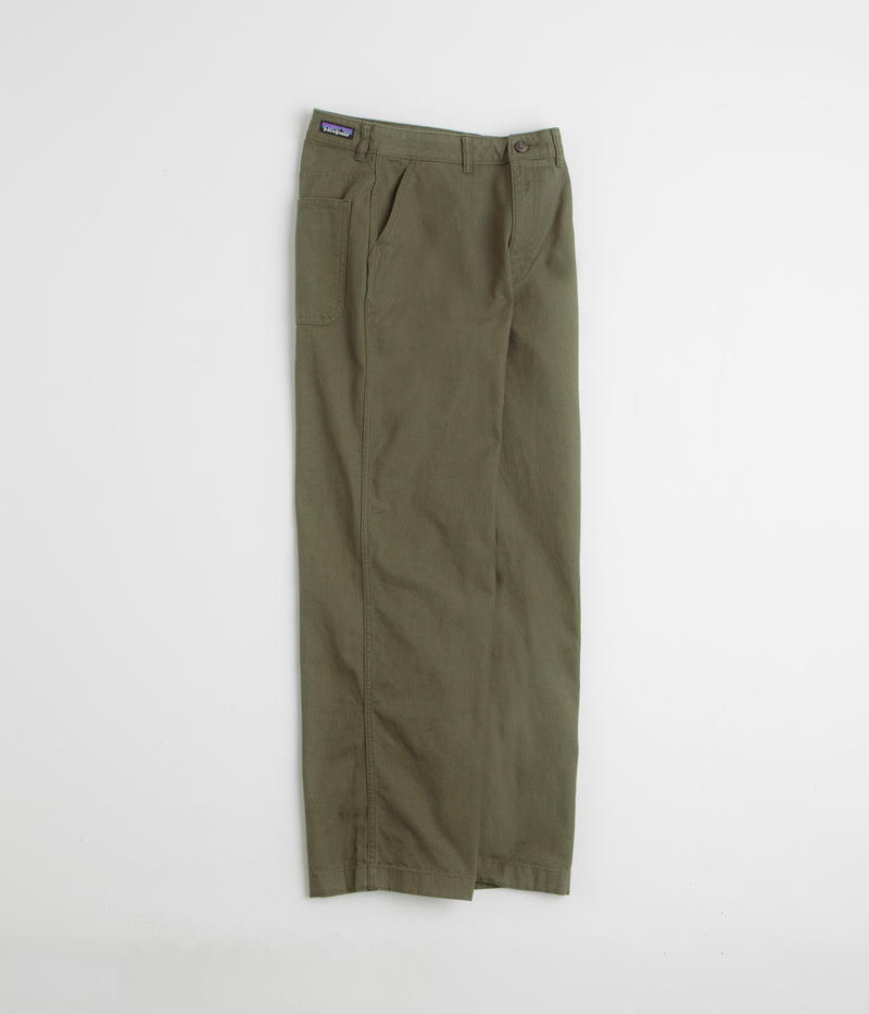 Patagonia Womens Point Reyes Canvas Wide Leg Pants in Basin Green