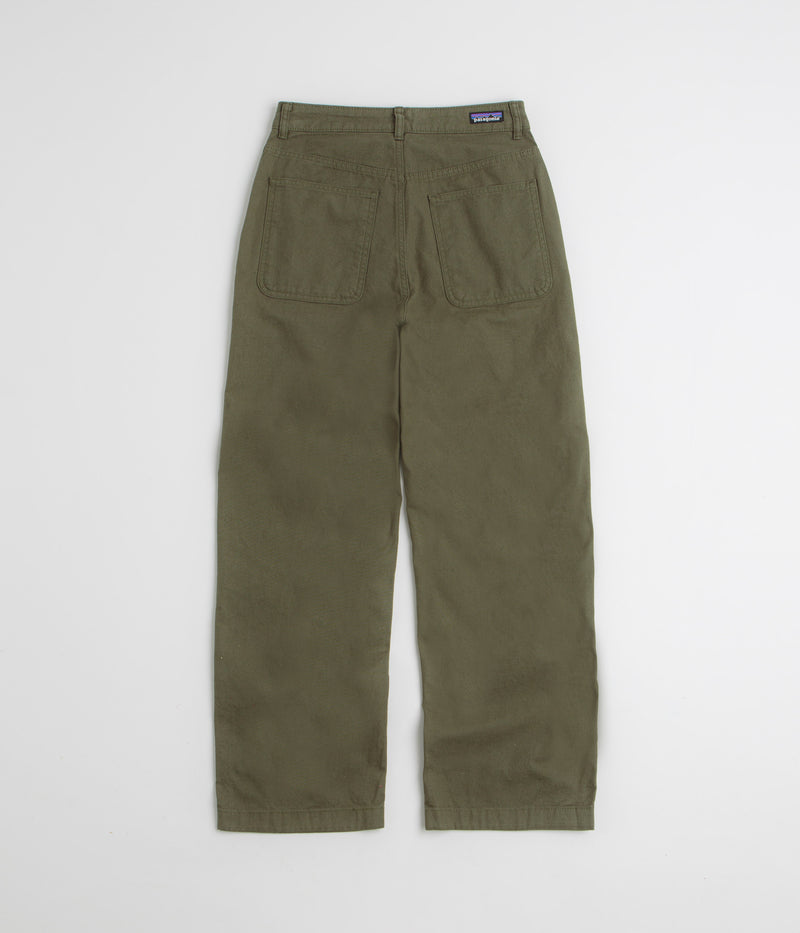 Patagonia Womens Point Reyes Canvas Wide Leg Pants in Basin Green