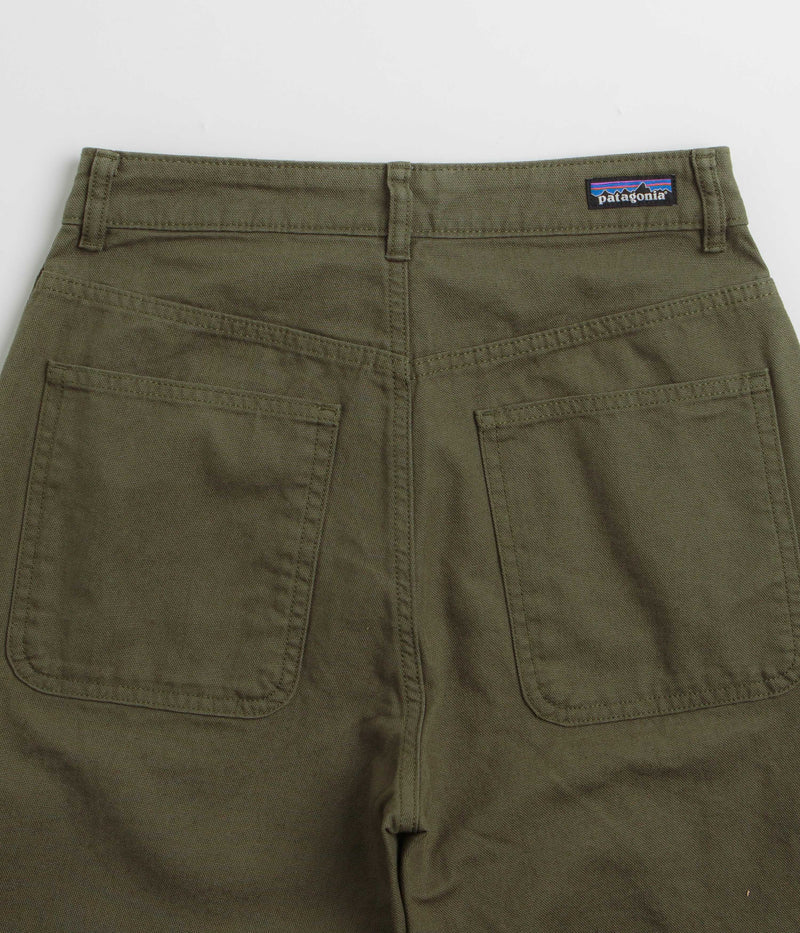 Patagonia Womens Point Reyes Canvas Wide Leg Pants in Basin Green