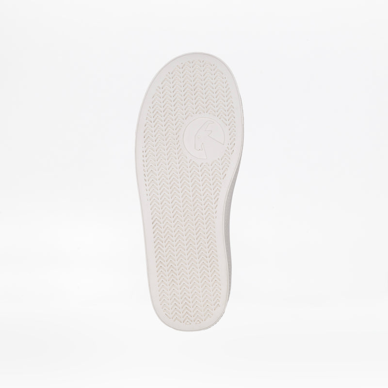 The white sole of the Pink Glitz BILLY Classic Lace High by BILLY Footwear has a herringbone tread and a circular arrow logo, shown from below on a plain white background.