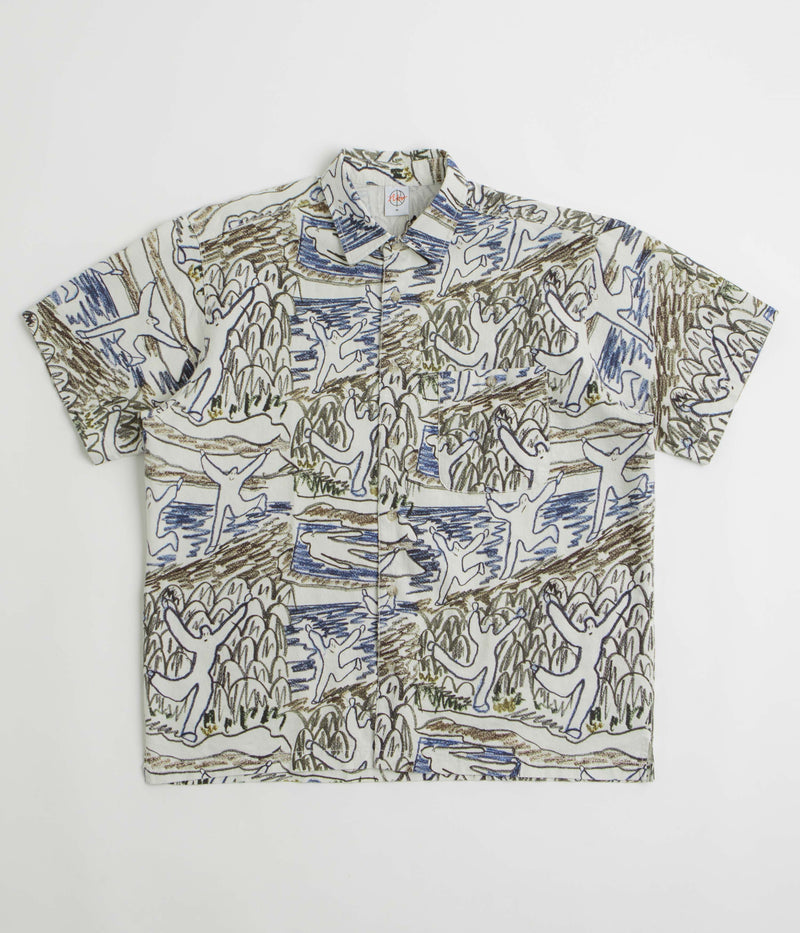 Polar Beach Day Tom Short Sleeve Shirt in Off White