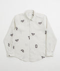 Pop Trading Company Letters Striped Pop Shirt in White Linen