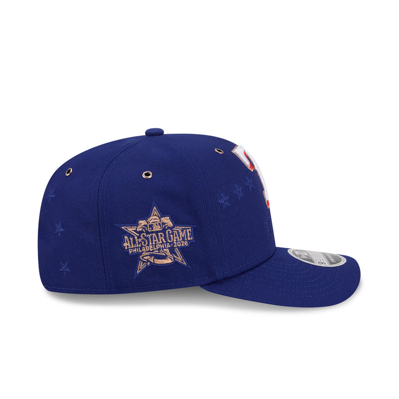 Blue baseball cap with All-Star Game Philadelphia 2026 logo and star pattern