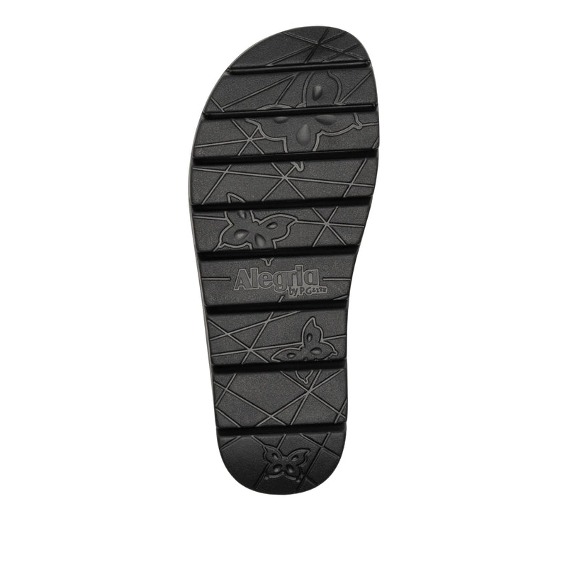 Roz Charm Black Sandal | Alegria Shoes