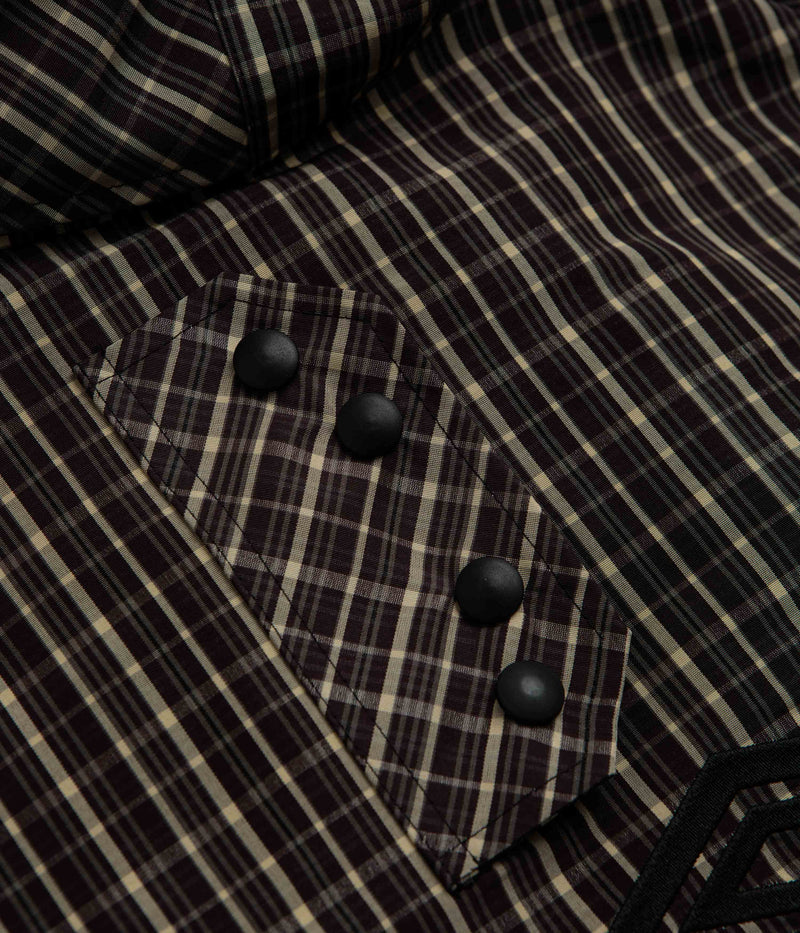 Umbro Check Smock Anorak in Beige and Dark Brown
