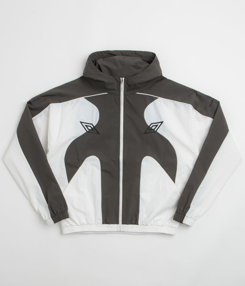 Umbro Guarding Masked Tracksuit Jacket in White and Dark Olive