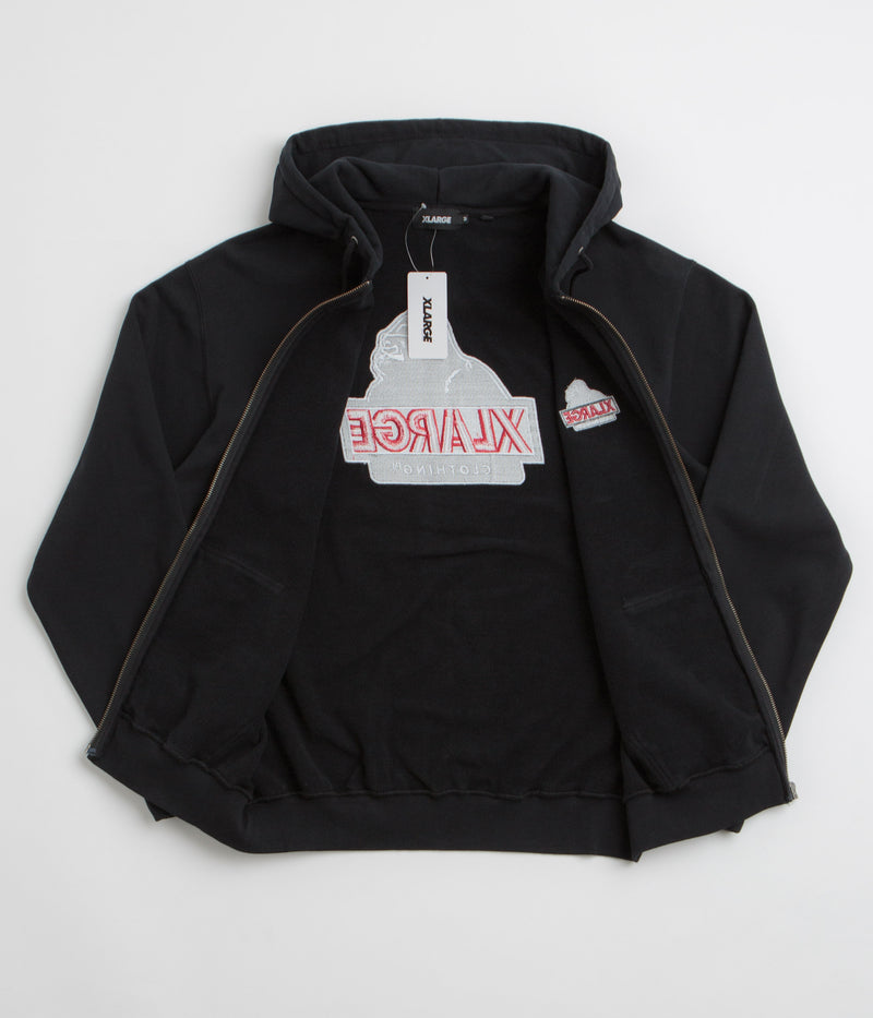 XLarge Slanted OG Full Zip Hoodie in Black and Black