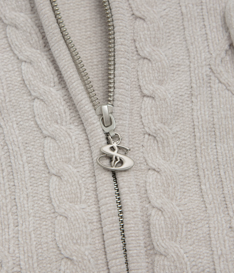Yardsale Dreamer Chenille Hoodie in Light Grey